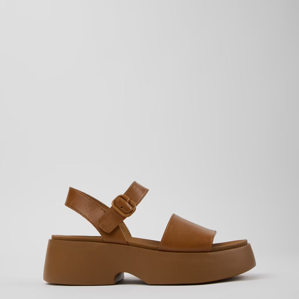 CAMPER TASHA FLATFORM SANDALS IN BROWN - Shoe Market NYC