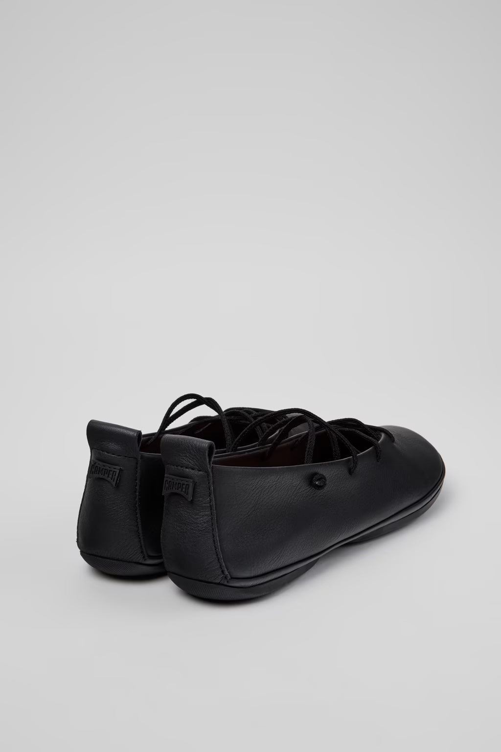 CAMPER RIGHT NINA LACE UP FLATS BLACK