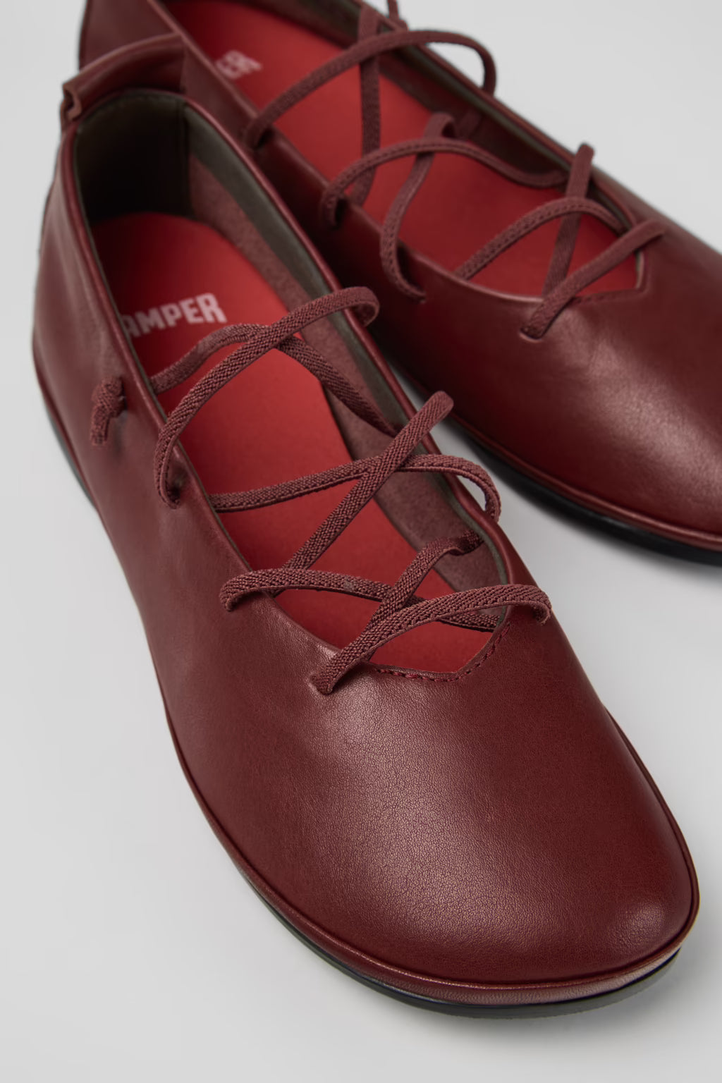 CAMPER RIGHT NINA LACE UP DARK RED