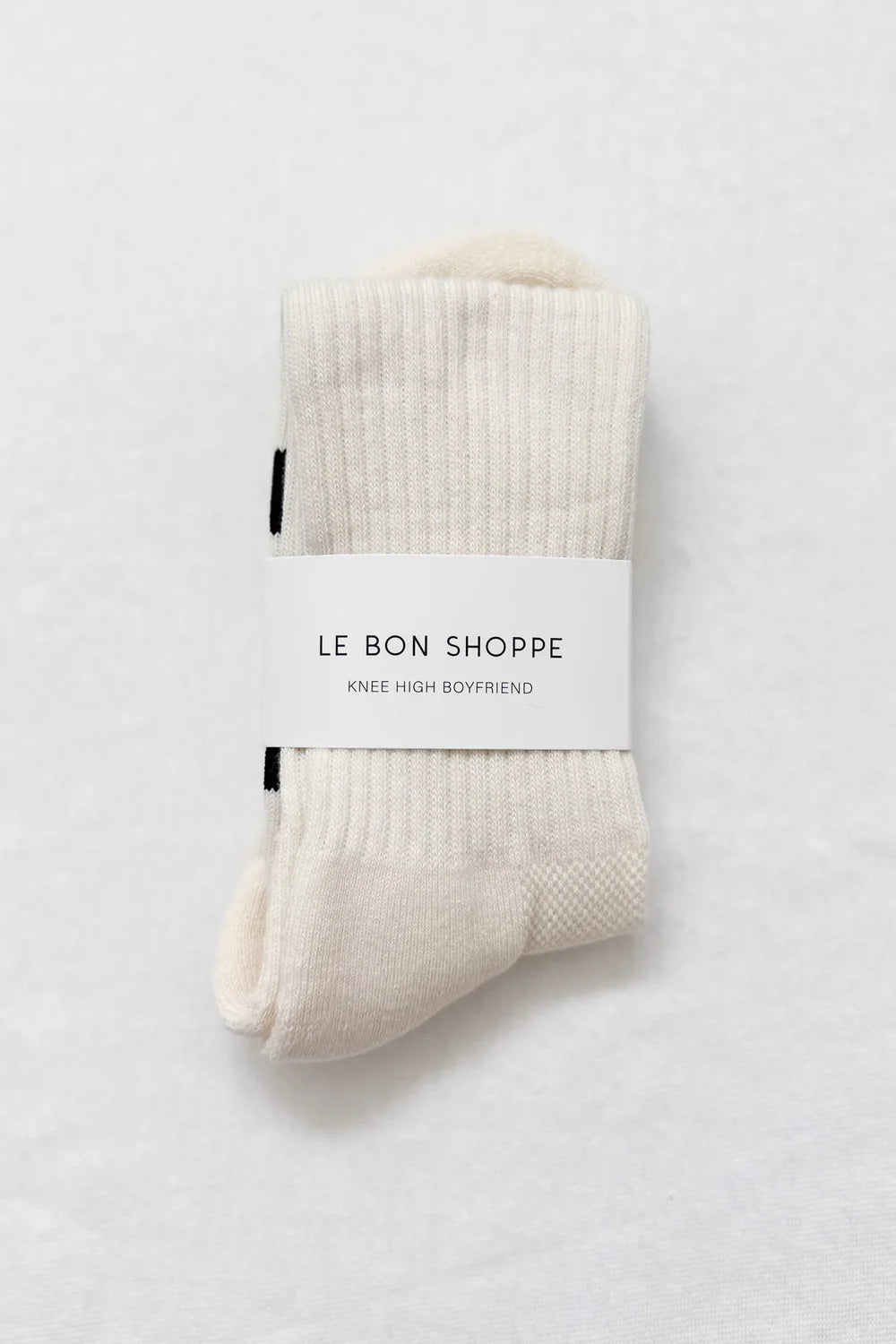 LE BON SHOPPE KNEE HIGH BOYFRIEND SOCKS CREAM