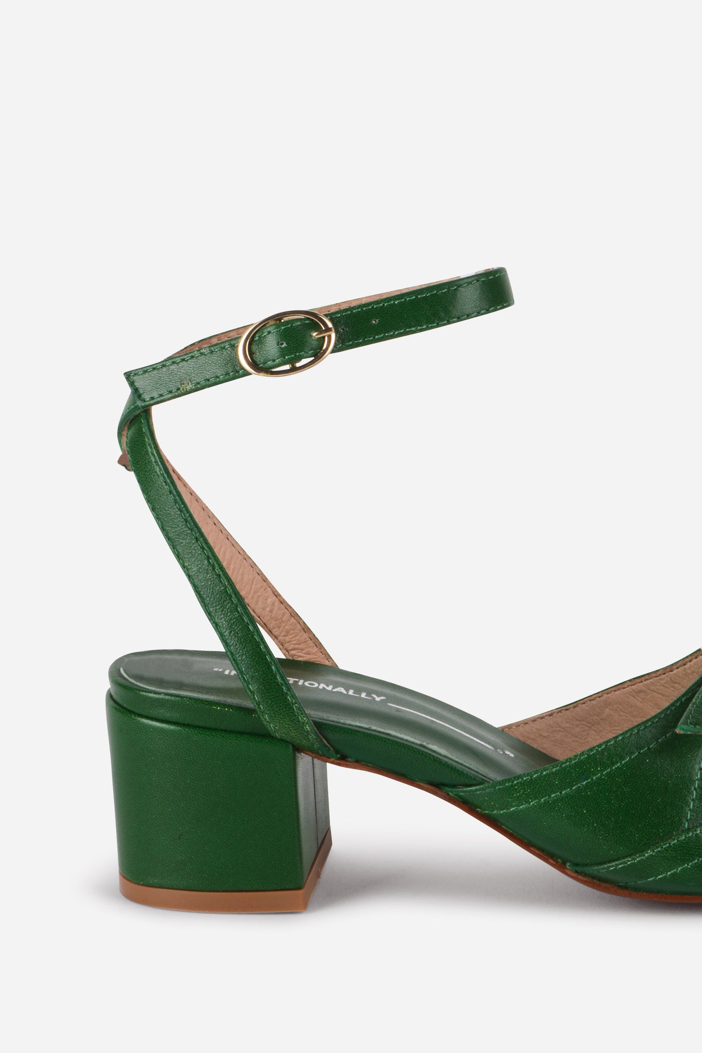 INTENTIONALLY BLANK LINGO HEELED SANDALS GREEN