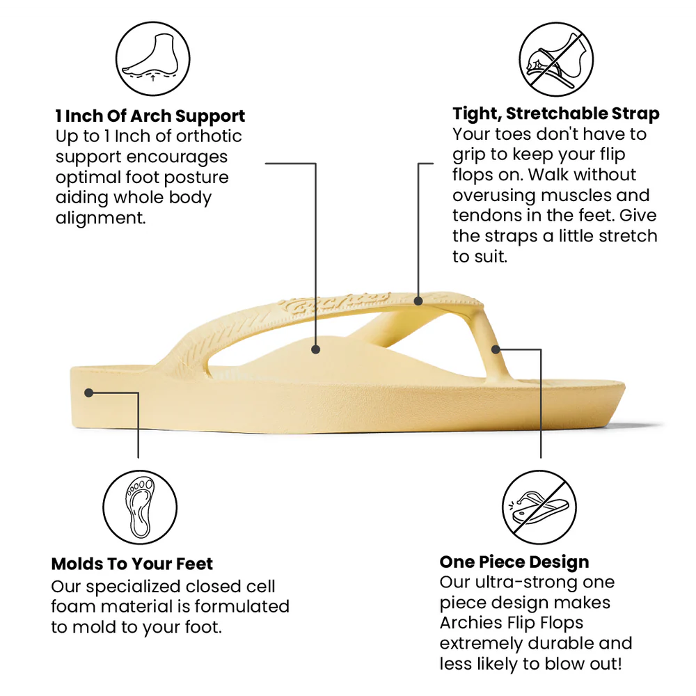 ARCHIES W FLIP FLOPS - YELLOW