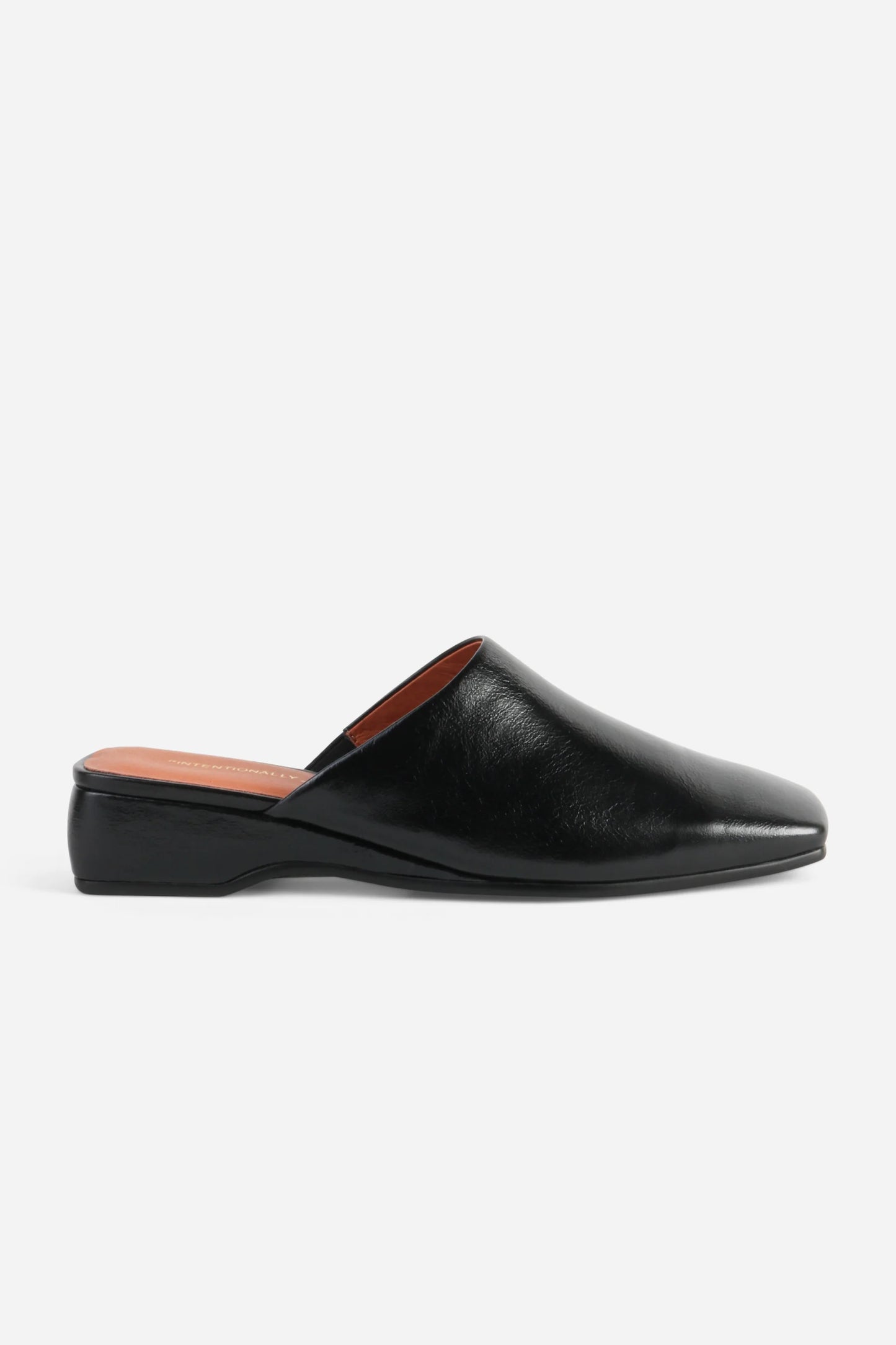 INTENTIONALLY BLANK MARER BLACK LEATHER SLIDE