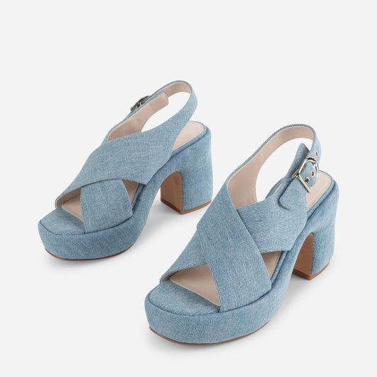 INTENTIONALLY BLANK MINDY DENIM PLATFORMS