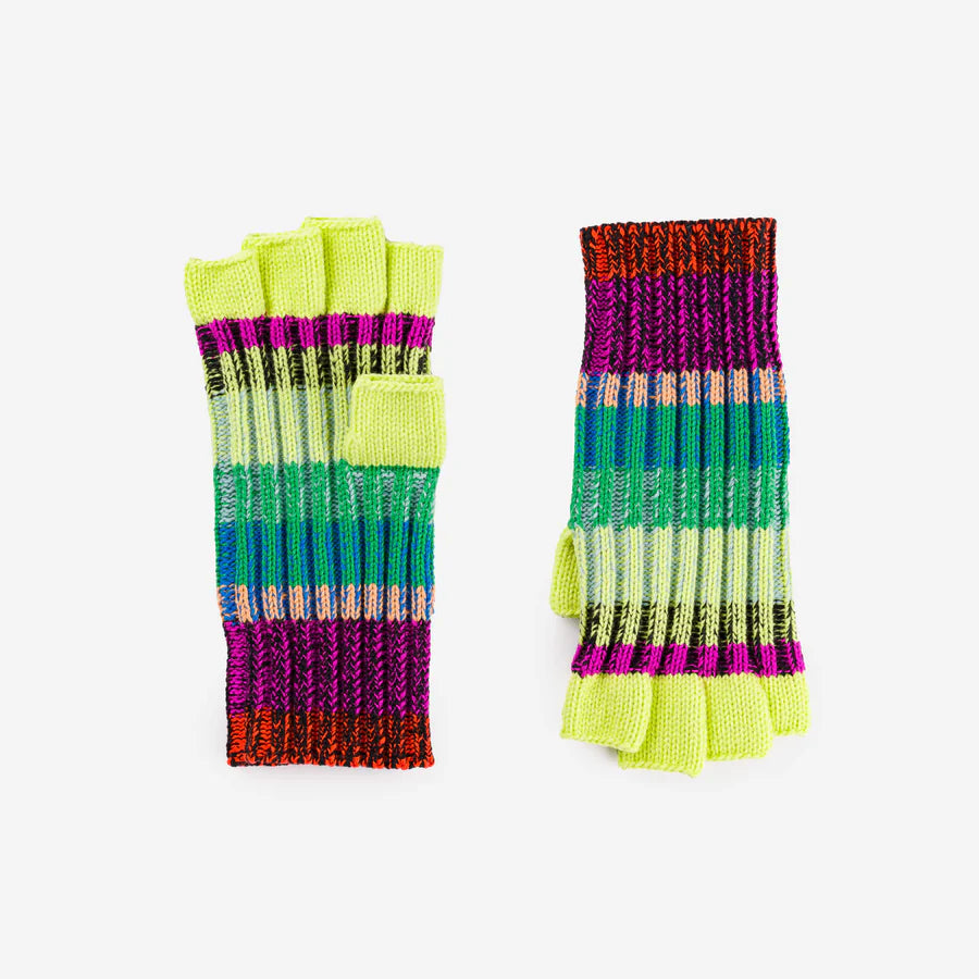 VERLOOP MOSAIC FINGERLESS GLOVES LIME COLBALT