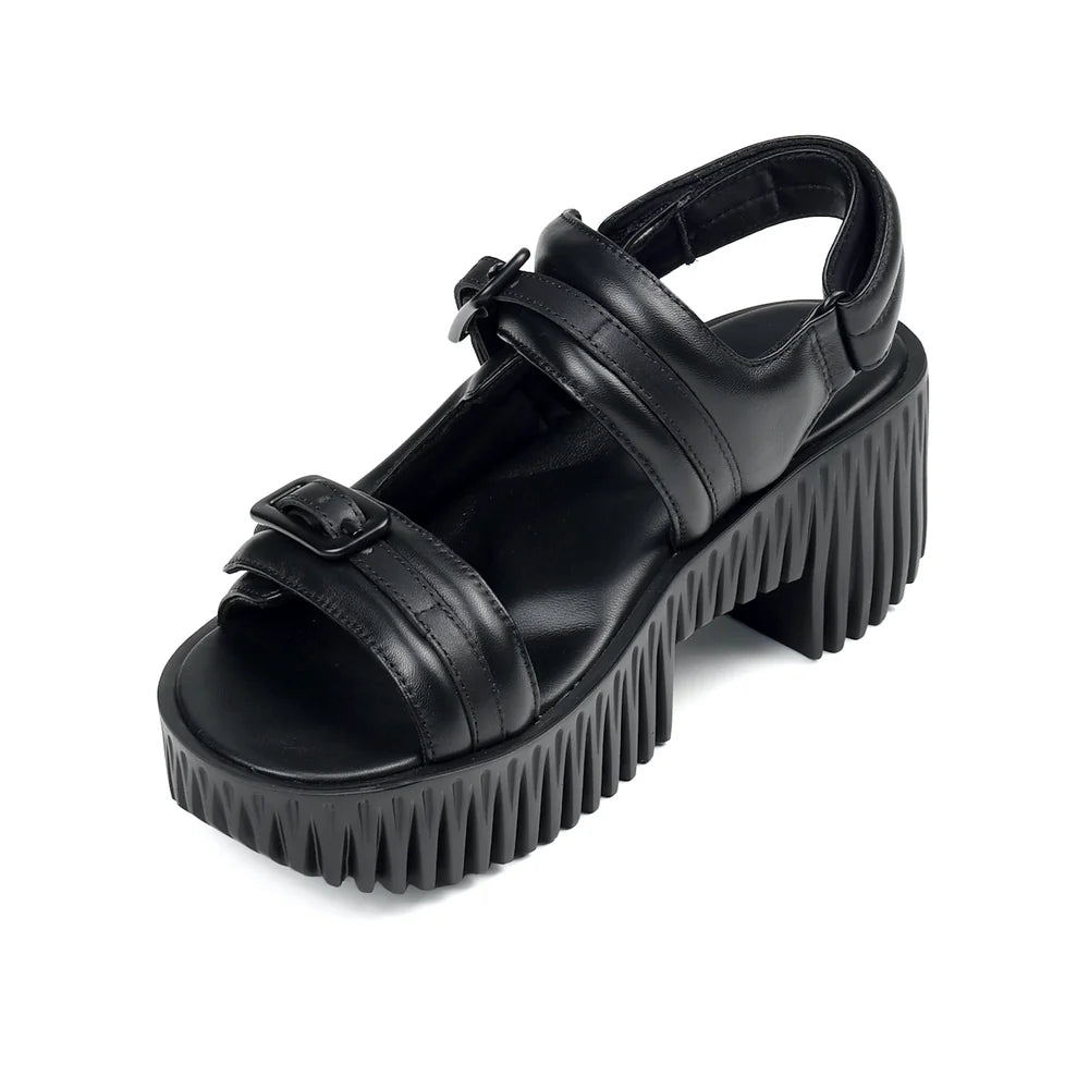 4CCCCEES PLIA KIKO SANDALS IN BLACK - Shoe Market NYC