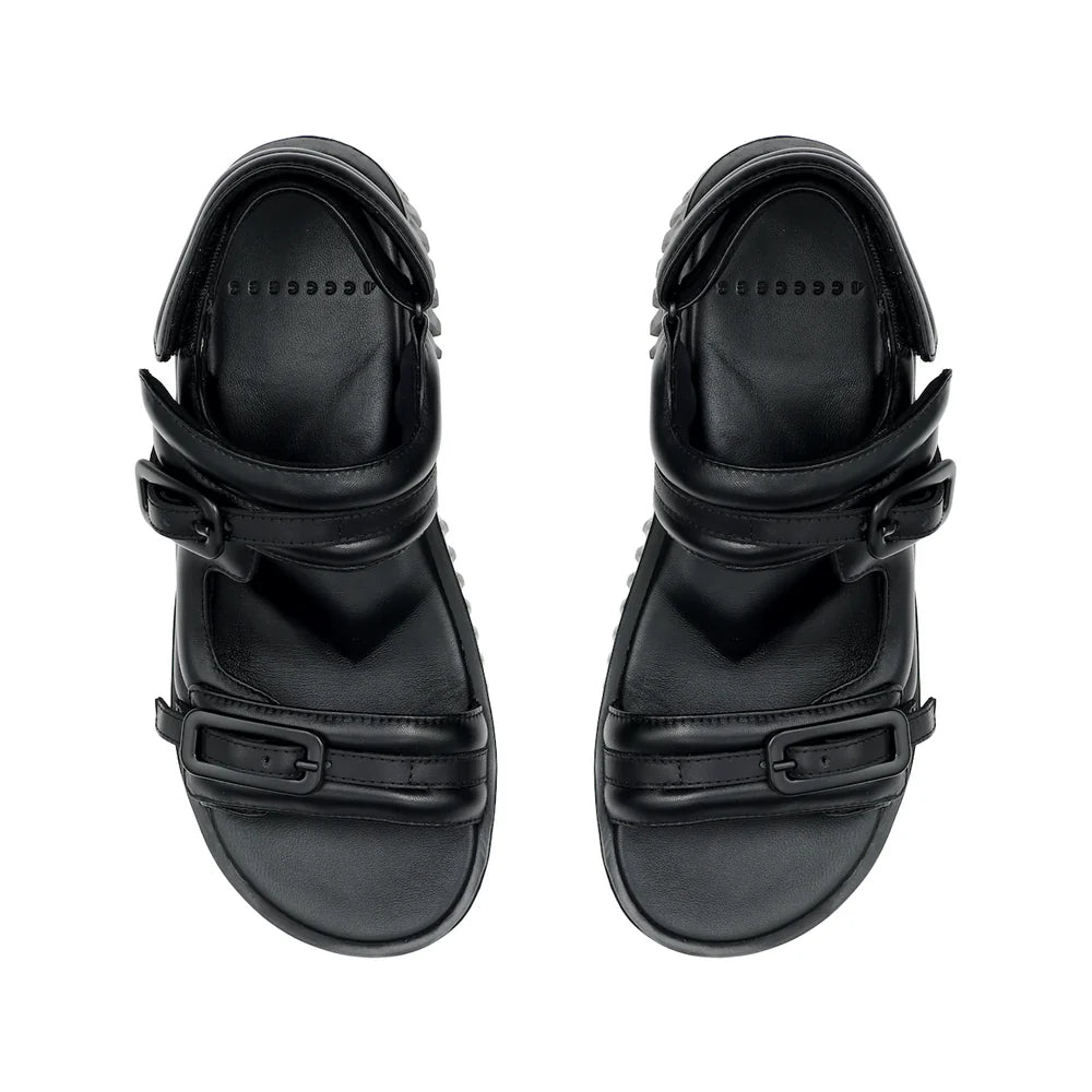 4CCCCEES PLIA KIKO SANDALS IN BLACK - Shoe Market NYC