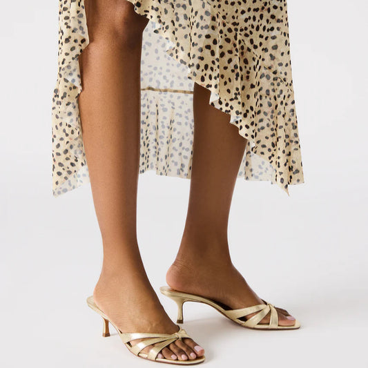 STEVE MADDEN CARY HEELS IN GOLD