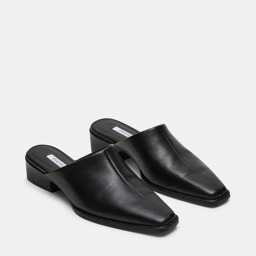 STEVE MADDEN DESSA WESTERN MULE -BLACK