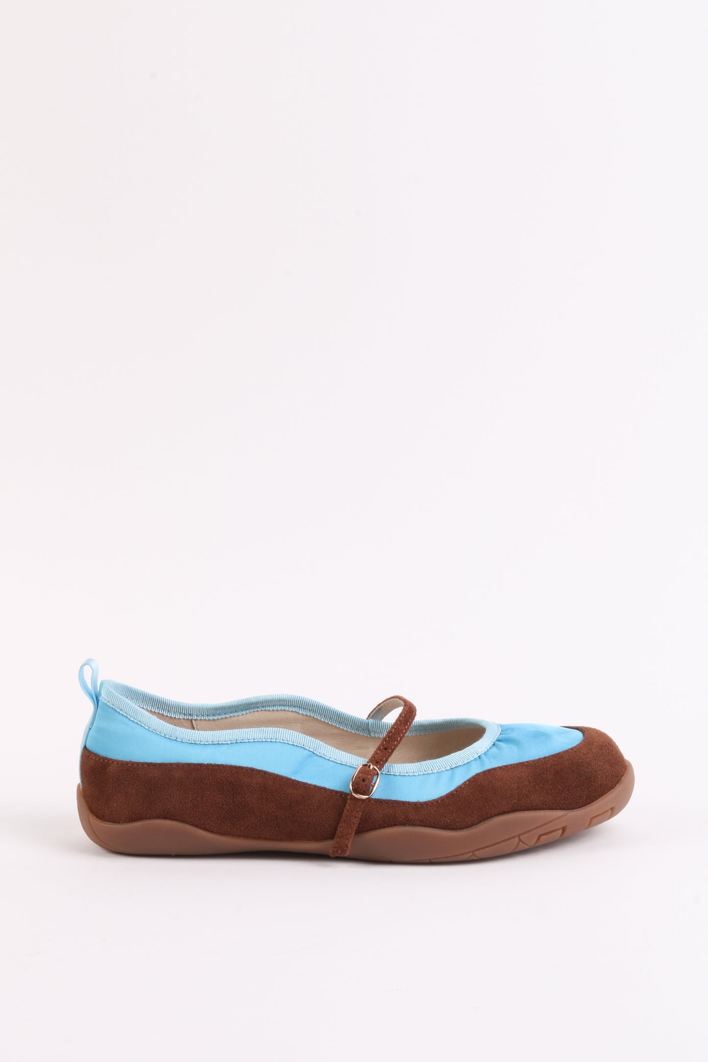 INTENTIONALLY BLANK PULSE TEXTILE BALLET FLAT BROWN/ BLUE - Shoe Market NYC