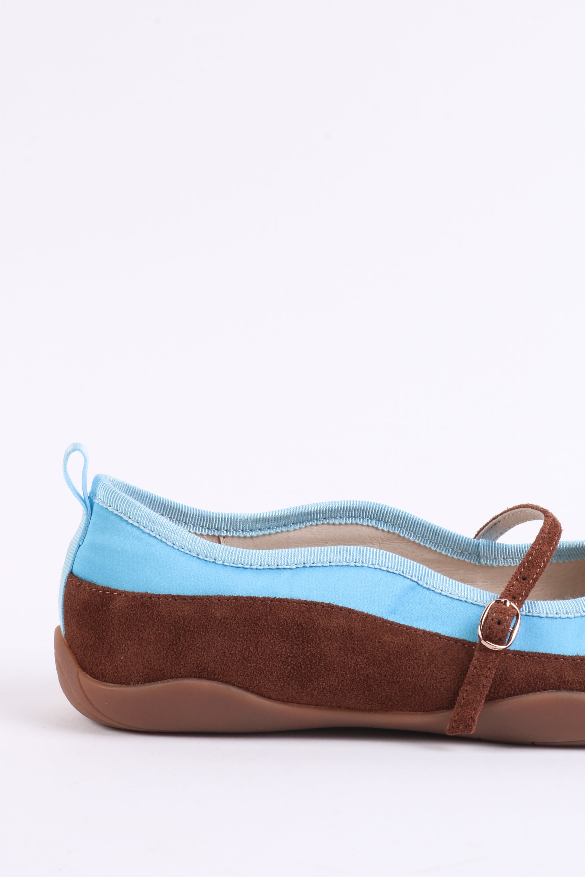 INTENTIONALLY BLANK PULSE TEXTILE BALLET FLAT BROWN/ BLUE - Shoe Market NYC