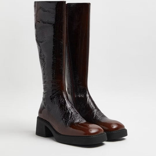 Miista Yumi Burgundy Pull Boots