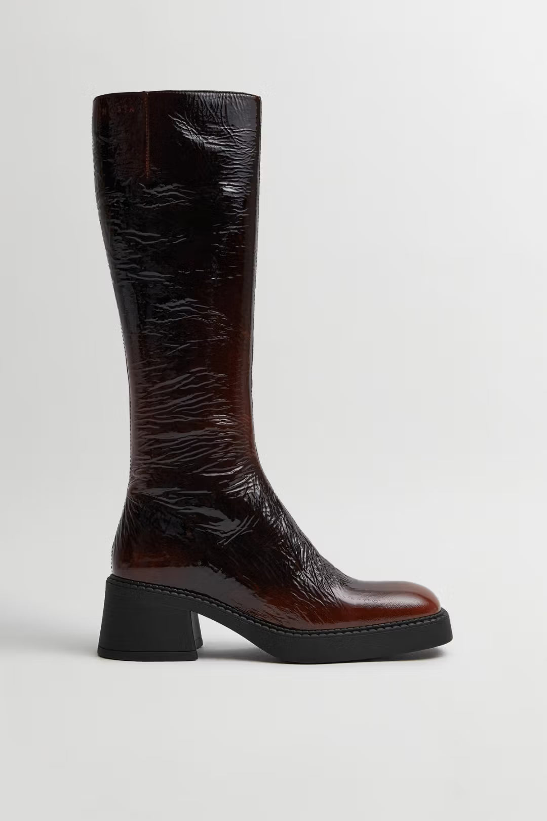 Miista Yumi Burgundy Pull Boots