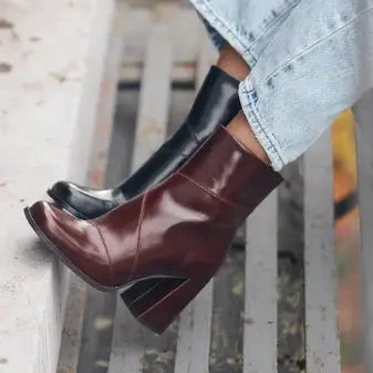 AMIE RAFA LOU HIGH HEEL BOOTIE WINE