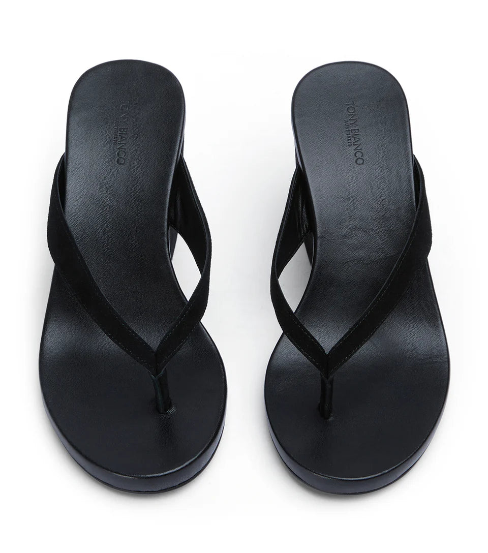 TONY BIANCO AVANTI SUEDE WEDGE THONG - Shoe Market NYC