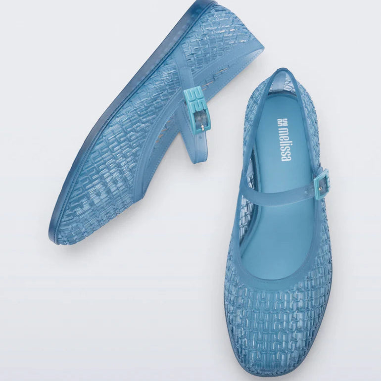MELISSA HARPER FLATS IN TRANSPARENT BLUE