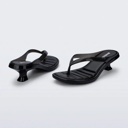 MELISSA FLIP FLOP KITTEN HEEL BLACK