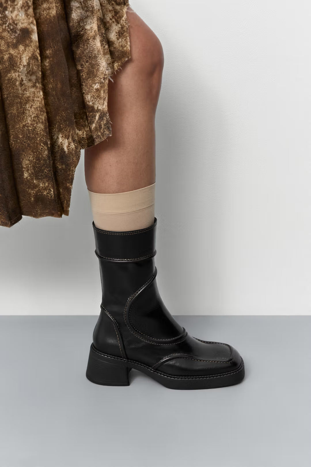 MIISTA MALENE BLACK BROWN ANKLE BOOTS
