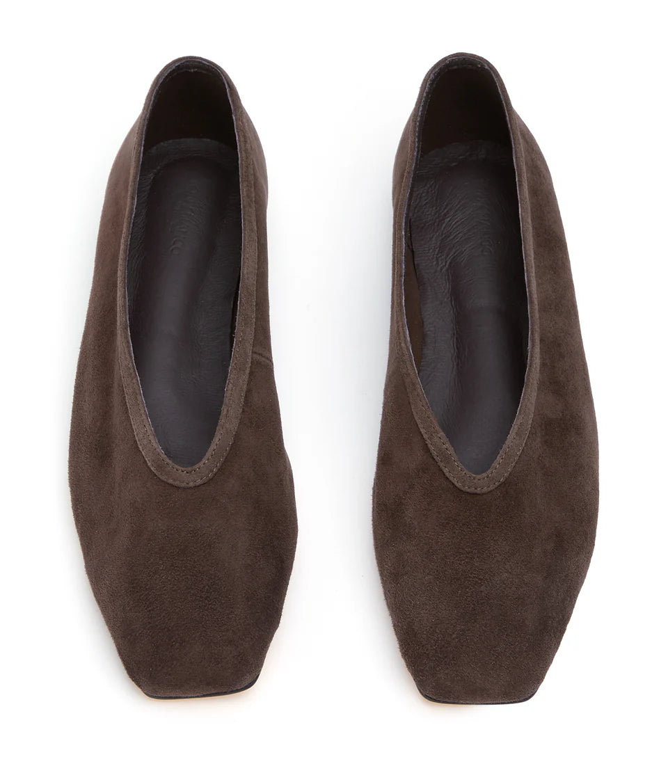 TONY BIANCO BIANCA SUEDE BROWN FLATS - Shoe Market NYC