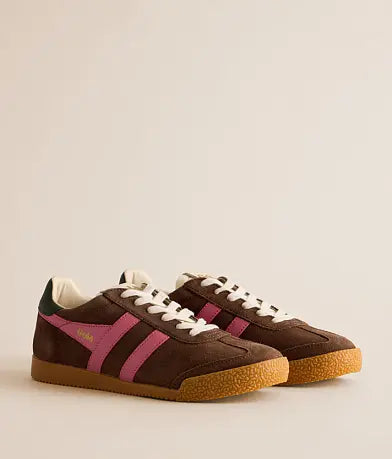 GOLA WOMEN'S ELAN SNEAKERS DK BROWN FLURO PINK