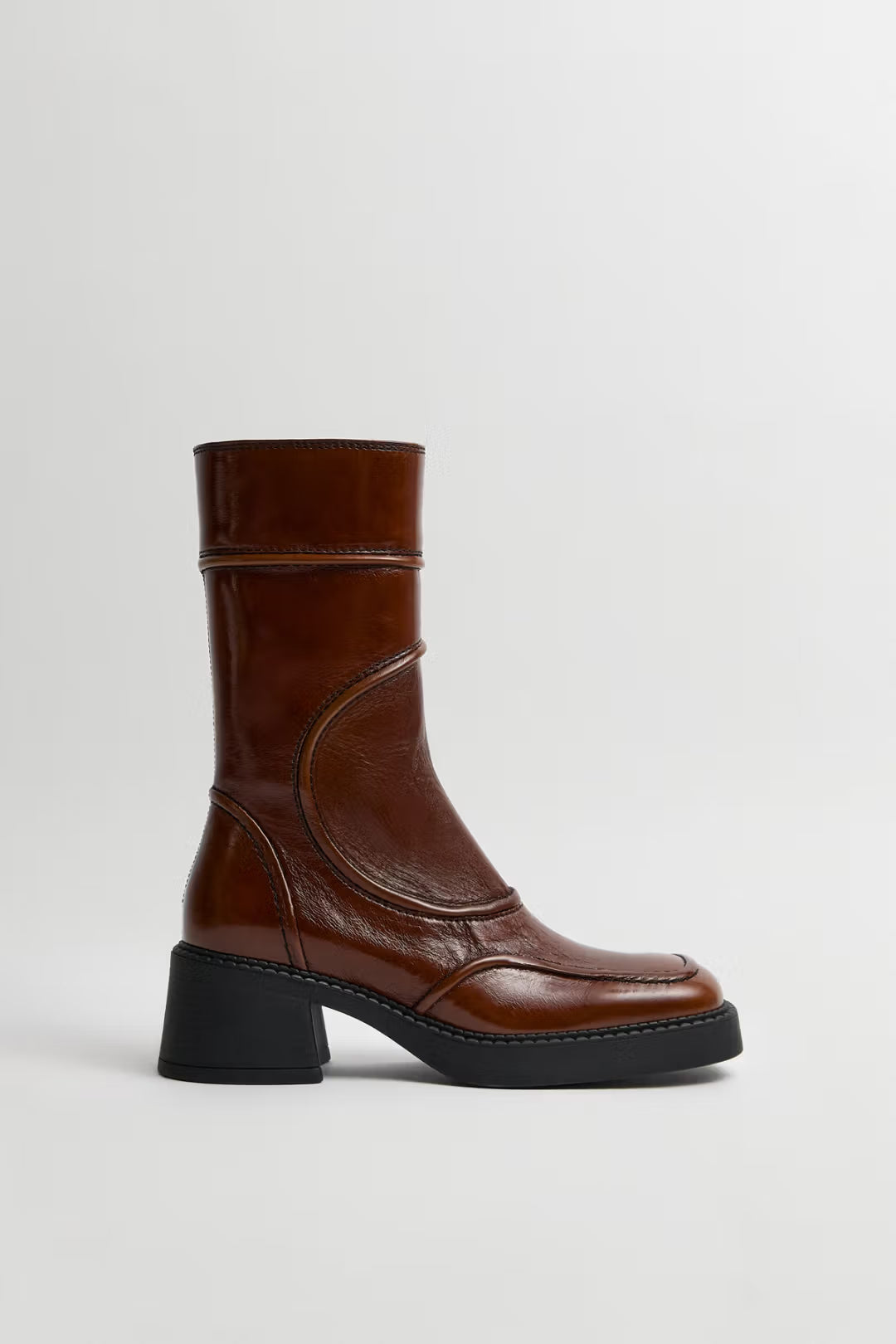 MIISTA Malene Tan and Black Ankle Boots