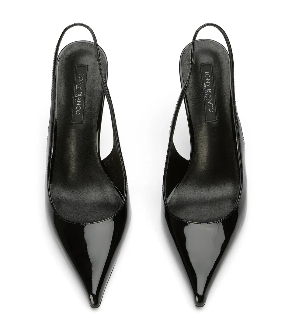 TONY BIANCO CHARLOTTE SLING BACK BLACK PATENT - Shoe Market NYC