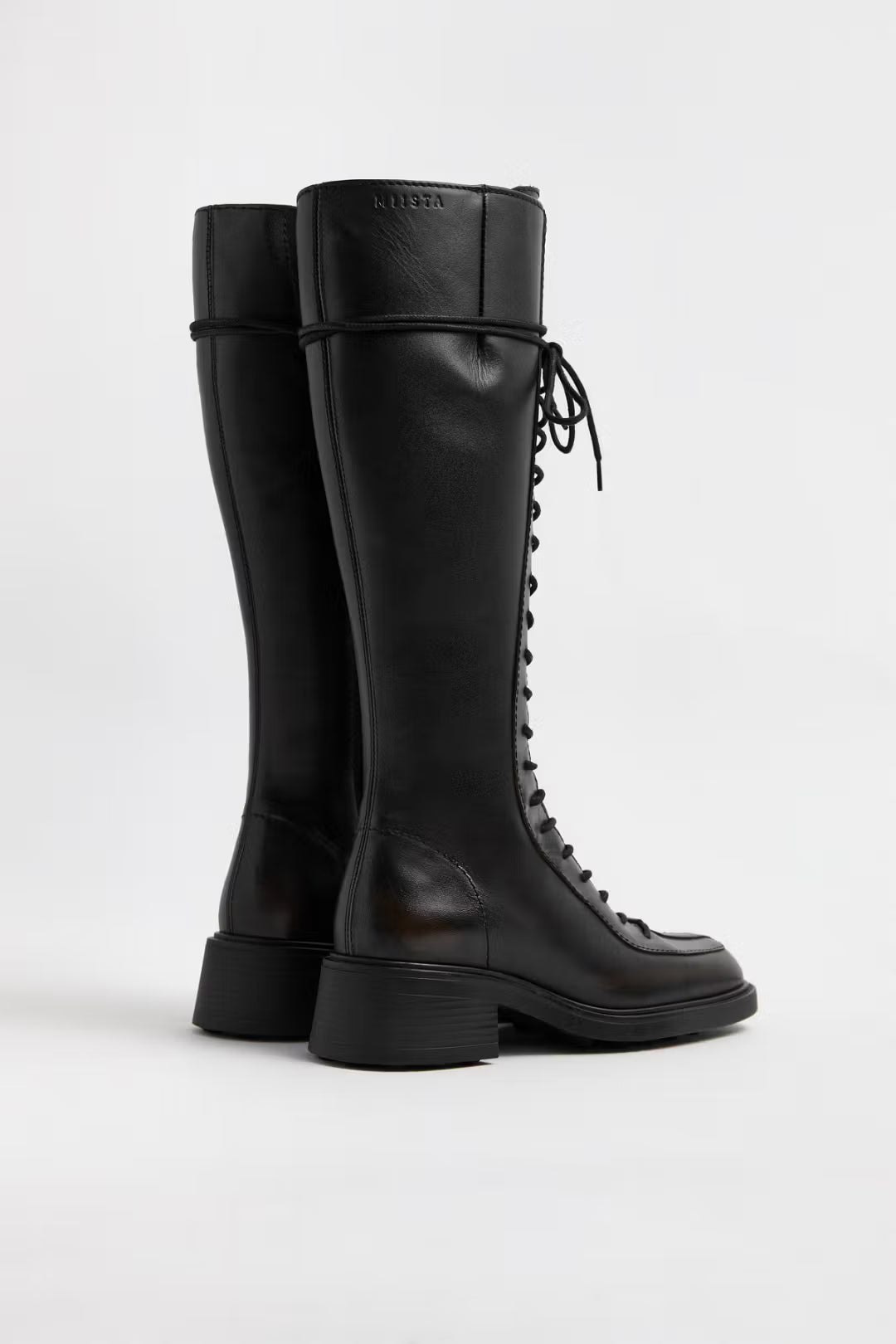 MIISTA Sabryna Brushed Brown Grey Lace Tall Boots