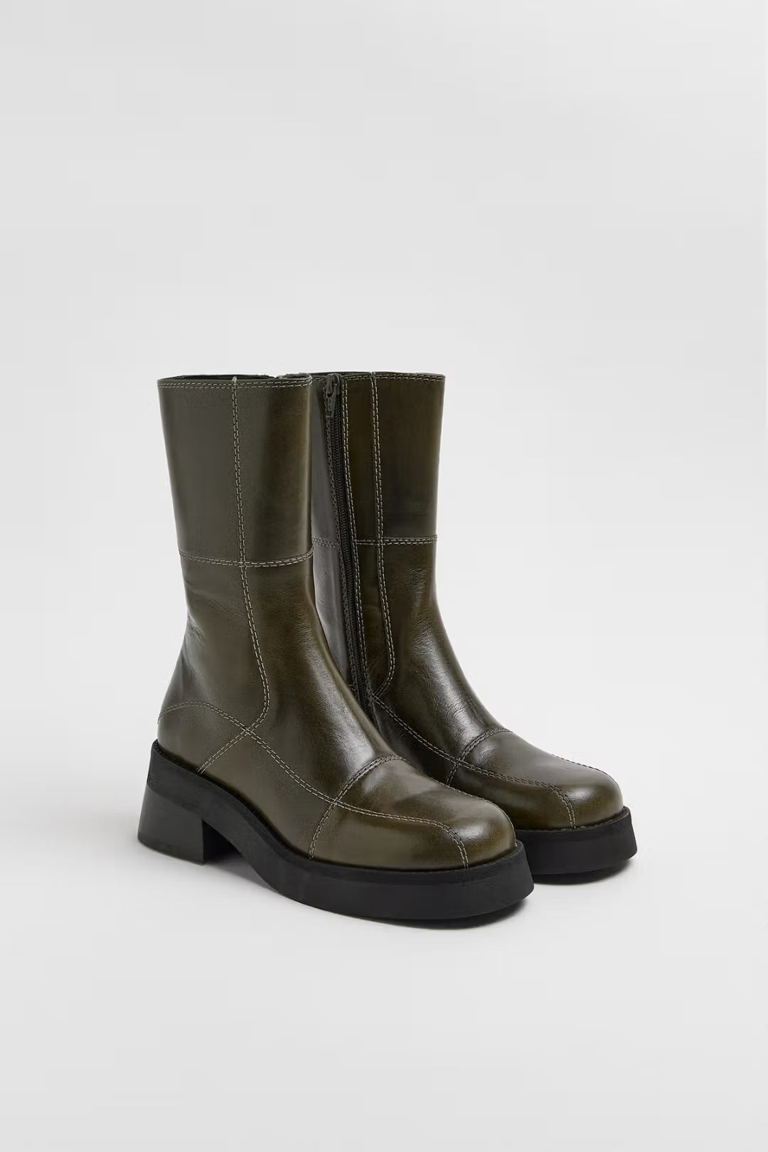 MIISTA Heya Khaki Ankle Boots