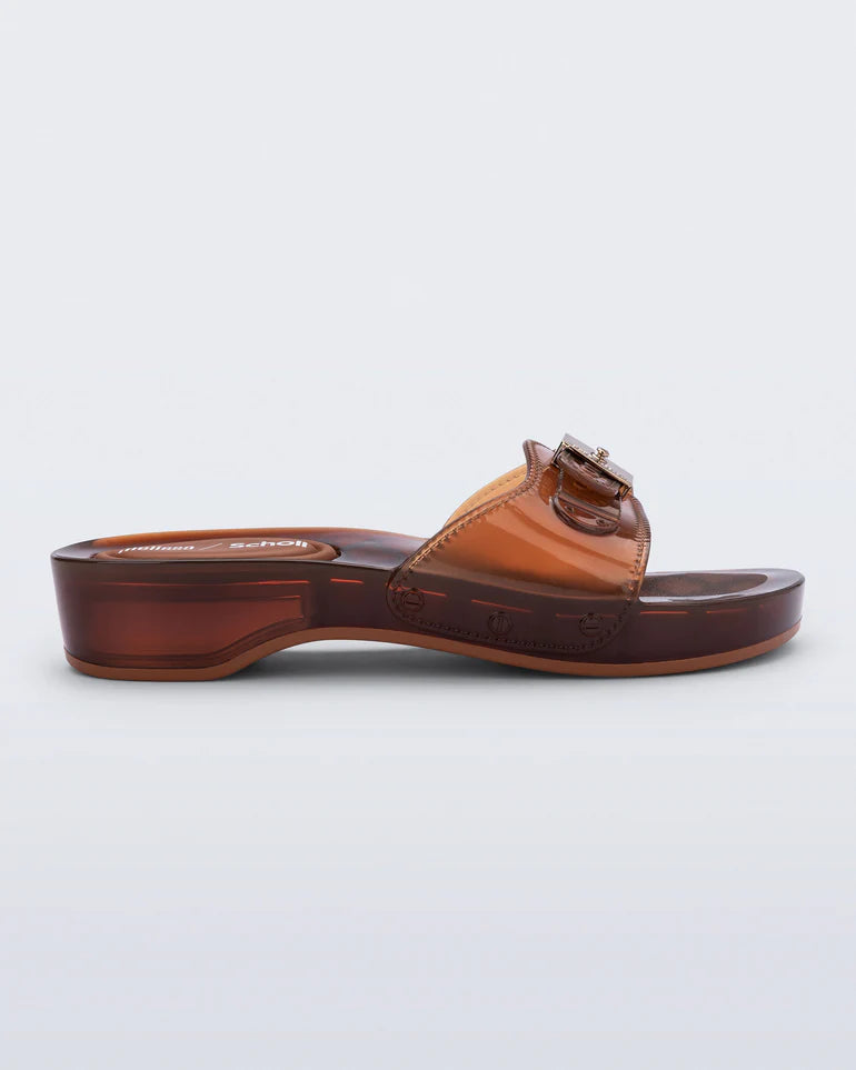 MELISSA PESCURA HEEL AND SCHOLL  CLEAR BROWN