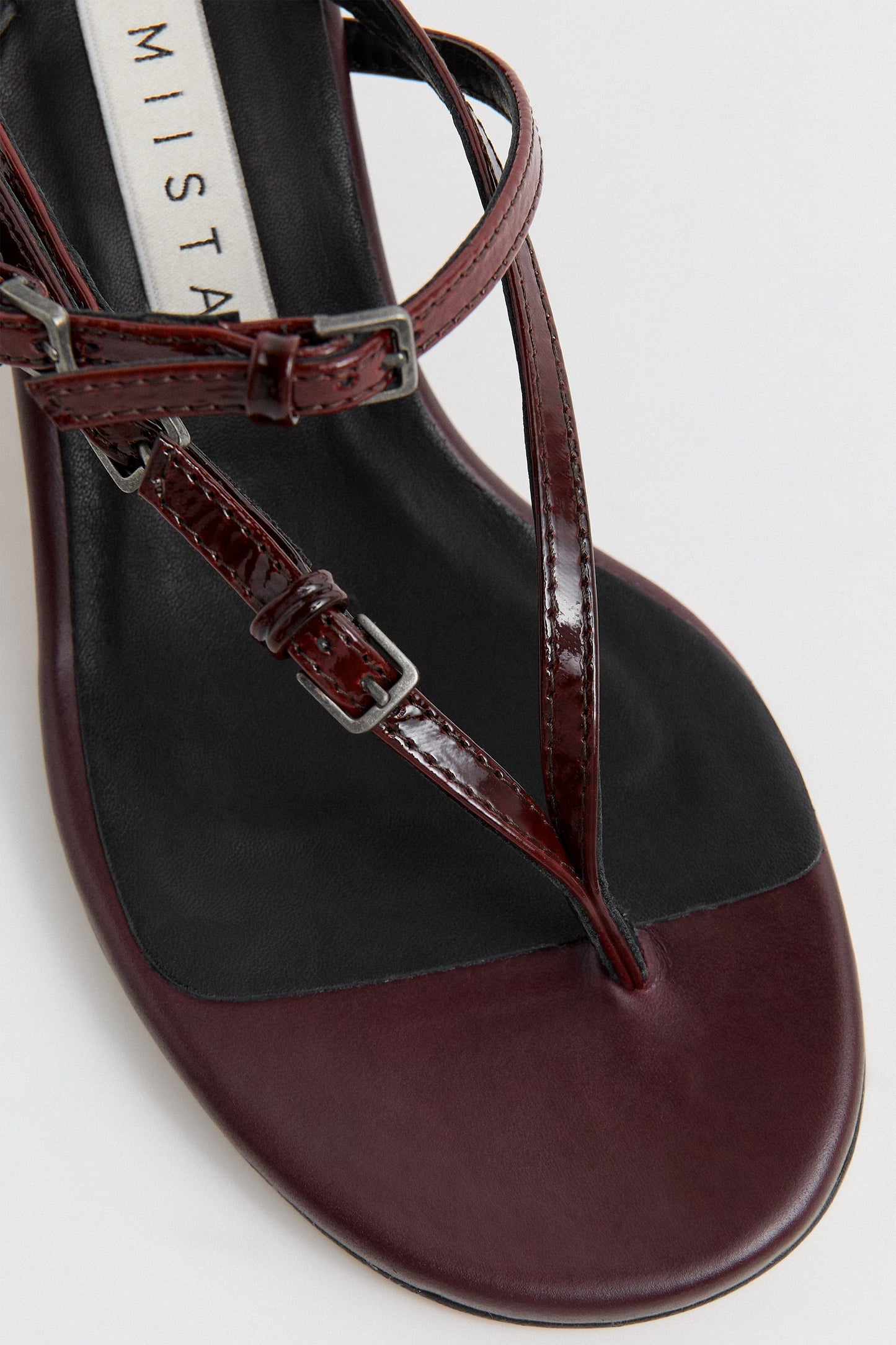 MIISTA Abisai Burgundy Mini Buckled Sandals