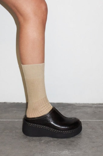 Mego Shinny Testa Mules - Shoe Market NYC