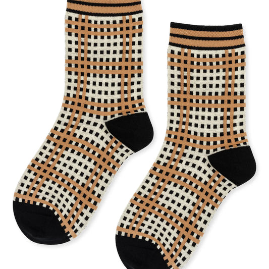 HANSEL MAD FOR PLAID BLACK SOCKS