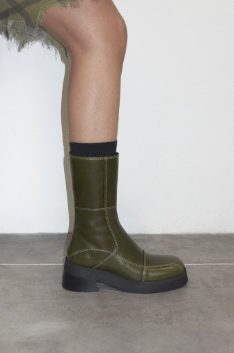 MIISTA Heya Khaki Ankle Boots