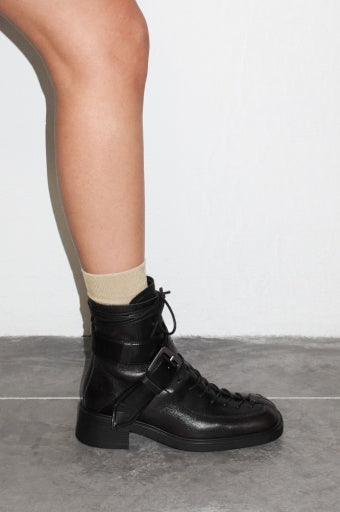 Licia Black Lace Ankle Boots - Shoe Market NYC