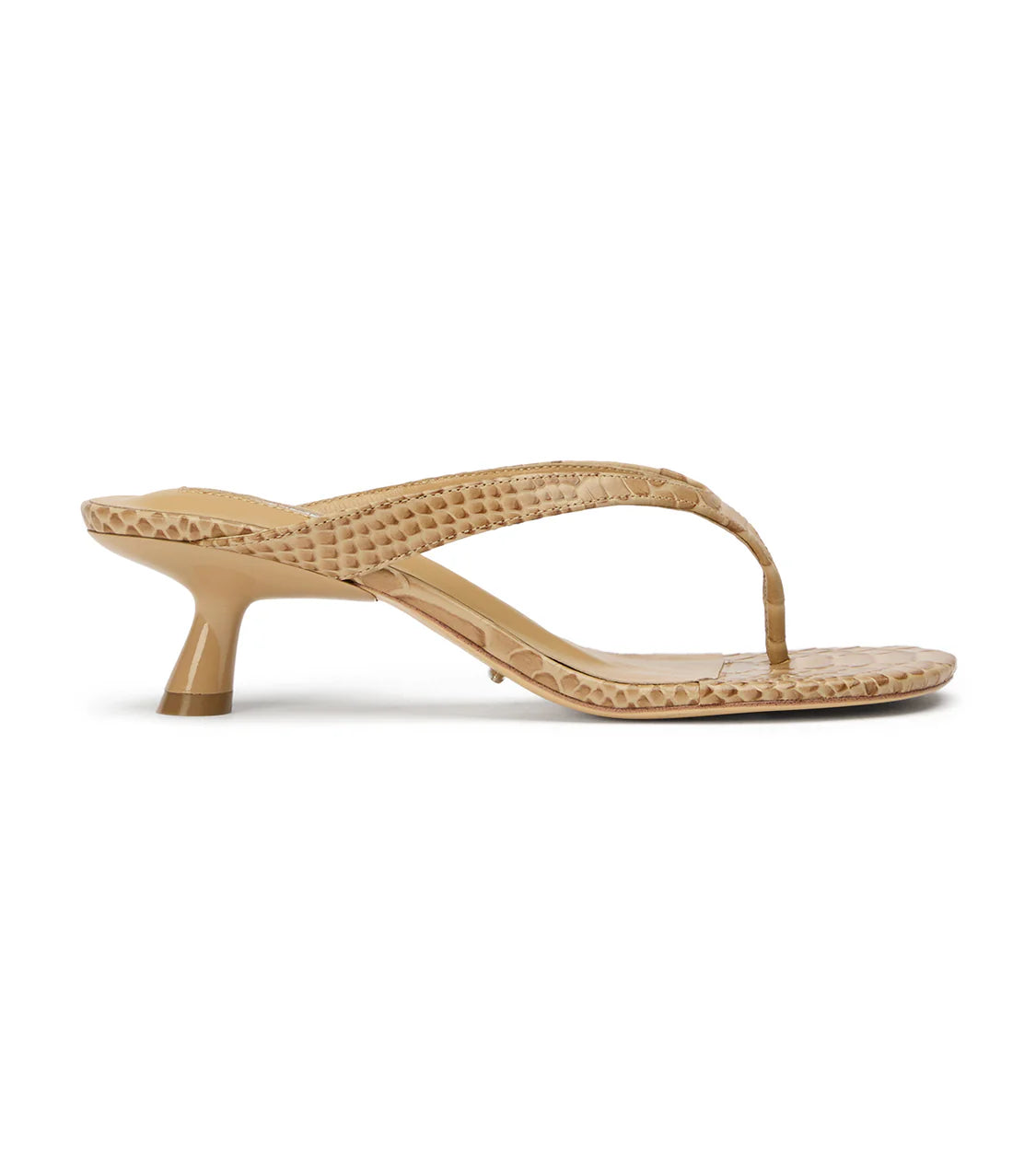 TONY BIANCO KRISTA THONGS IN TAN PYTHON - Shoe Market NYC
