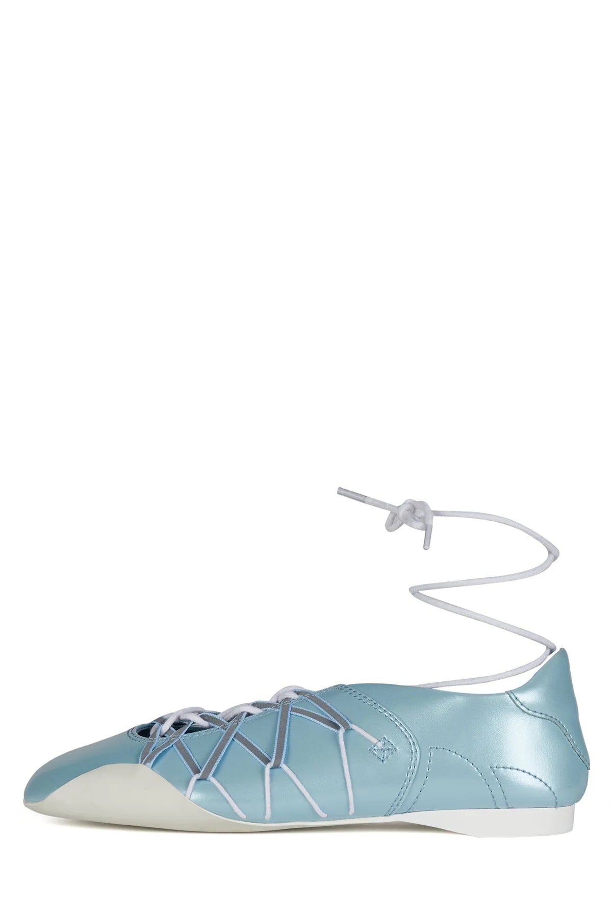JEFFREY CAMPBELL M-V-P FLATS IN METALIC BLUE