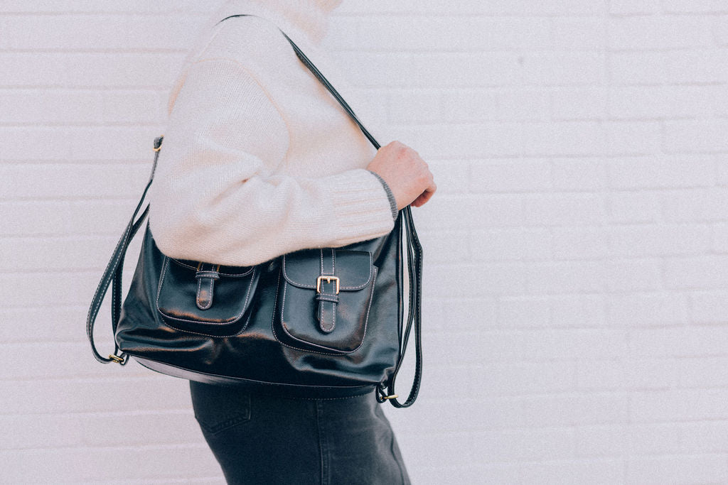 CONVERTABLE CONTRAST STITCH-BLACK