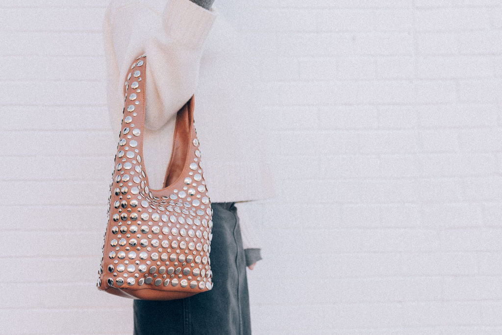STUDDED HOBO BROWN