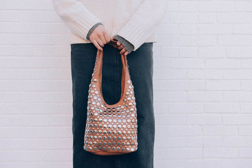 STUDDED HOBO BROWN