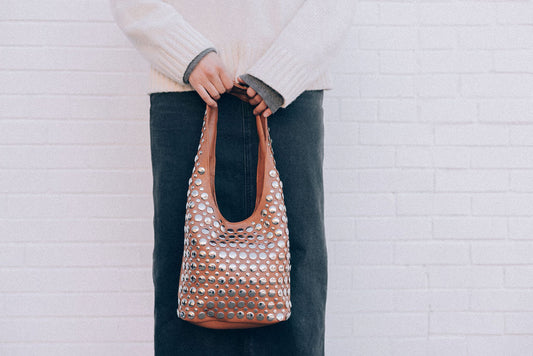 STUDDED HOBO BROWN
