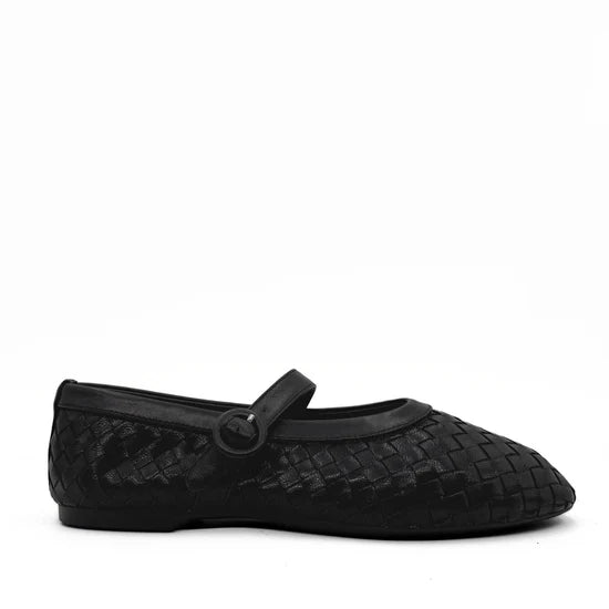 AMIE RAFA RENA WOVEN FLATS BLACK