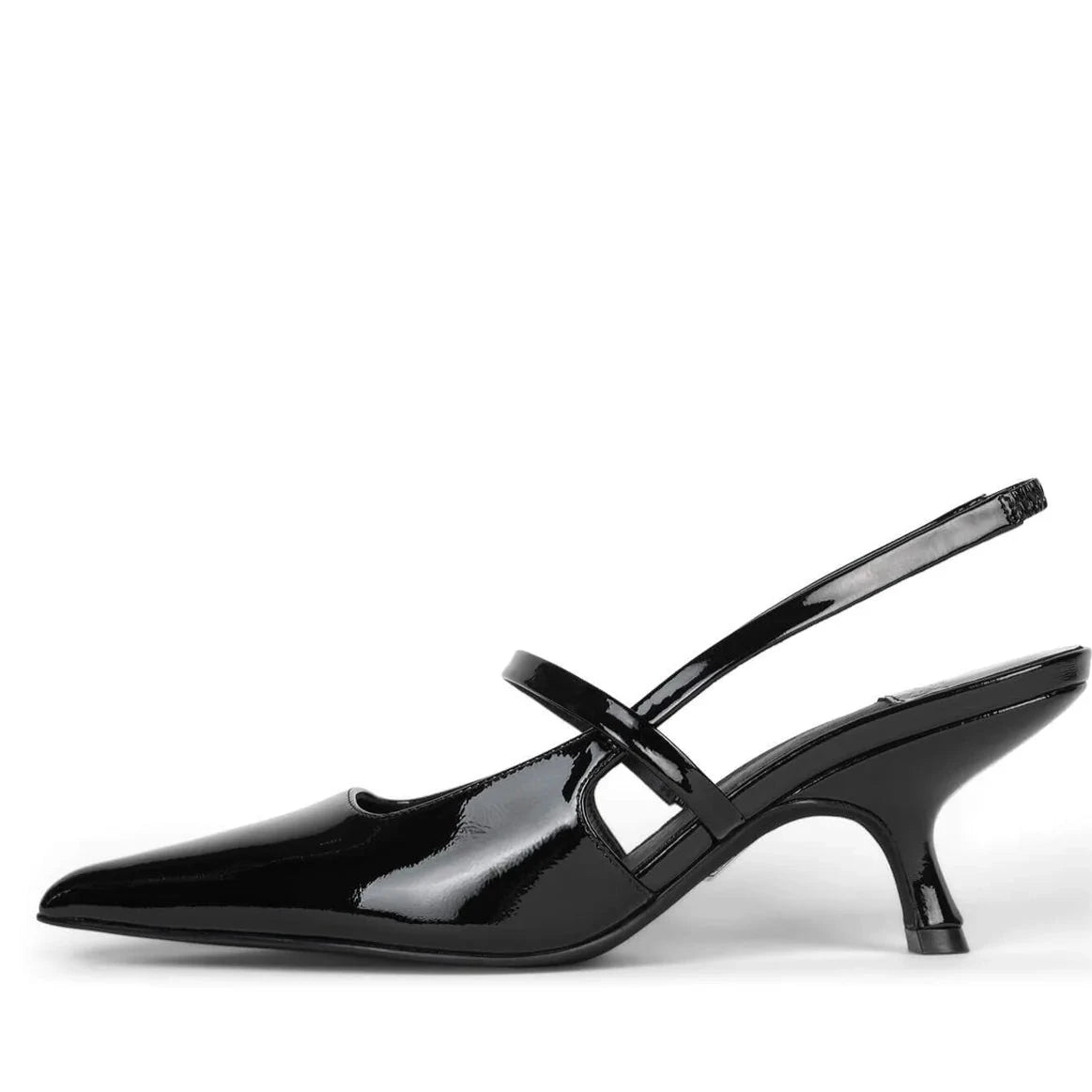 JEFFREY CAMPBELL TANYA SS MHCT SLINGPUMP BLACK PATENT