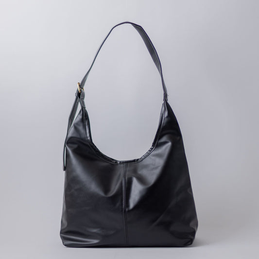 VEGAN BUCKLE MESSENGER-BLACK