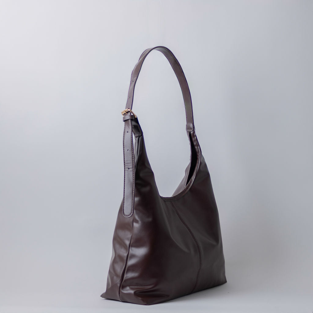 VEGAN BUCKLE MESSENGER-BROWN