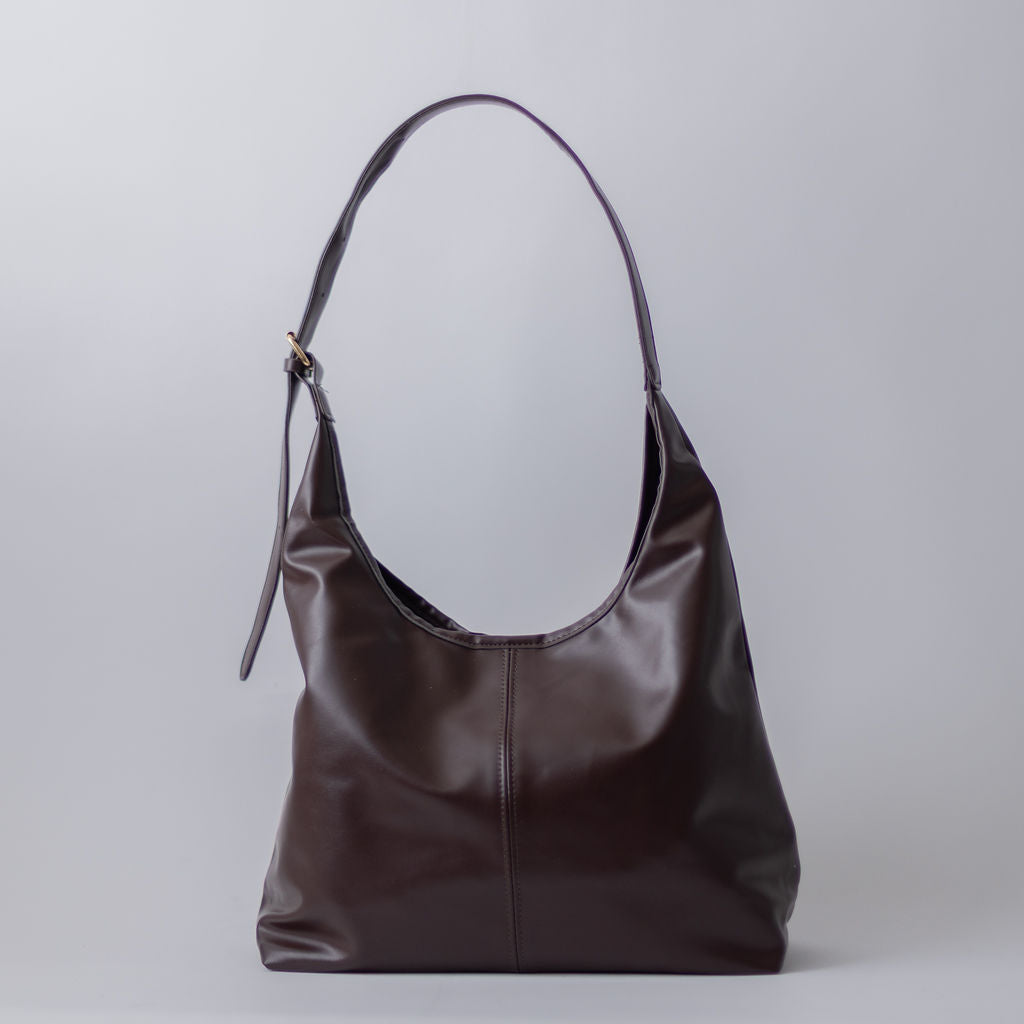 VEGAN BUCKLE MESSENGER-BROWN