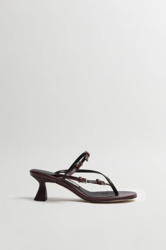 MIISTA Abisai Burgundy Mini Buckled Sandals